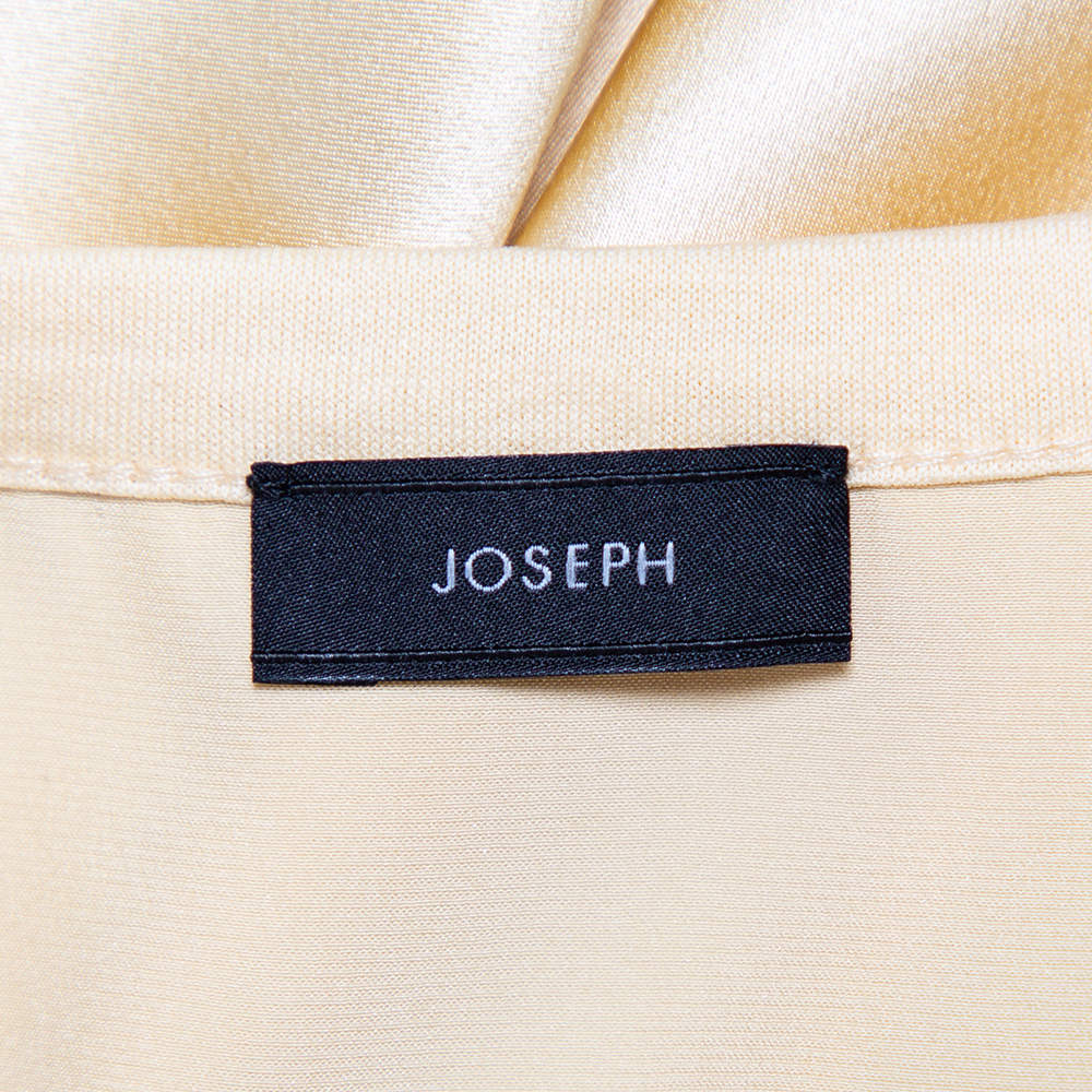 Pre Owned Joseph Yellow Jersey & Silk Satin Side Button Detail Tank Top L 