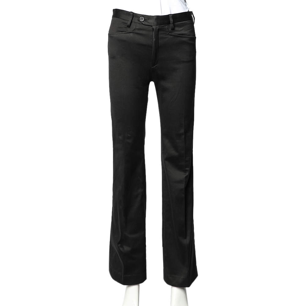 Pre Owned Joseph Vintage Black Cotton Flared Leg Pants S