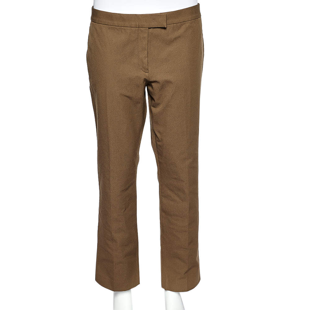 مملوكة مسبقًا بنطلون جوزيف فينلي غبردين مرن بني قصة مستقيمة مقاس وسط (ميديوم)