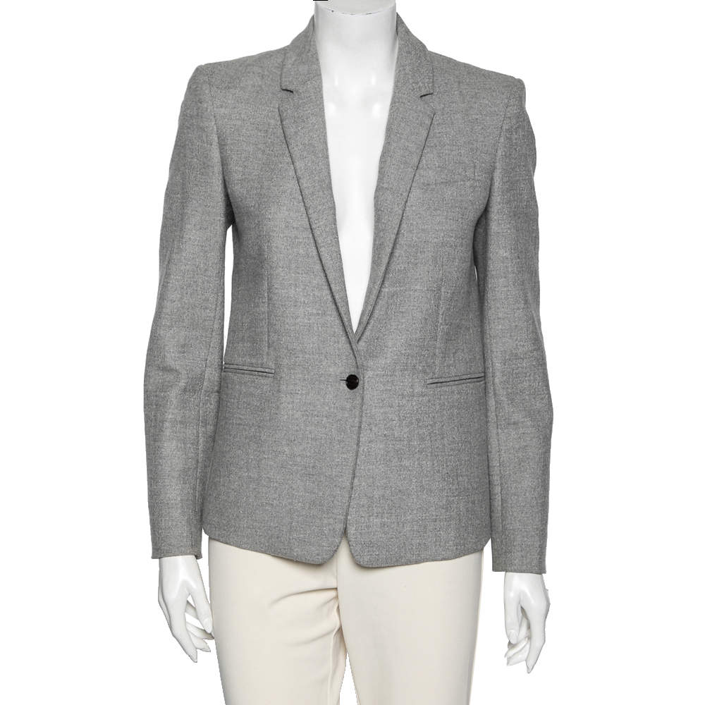 Joseph Grey Wool Melange Will Single Breasted Blazer S