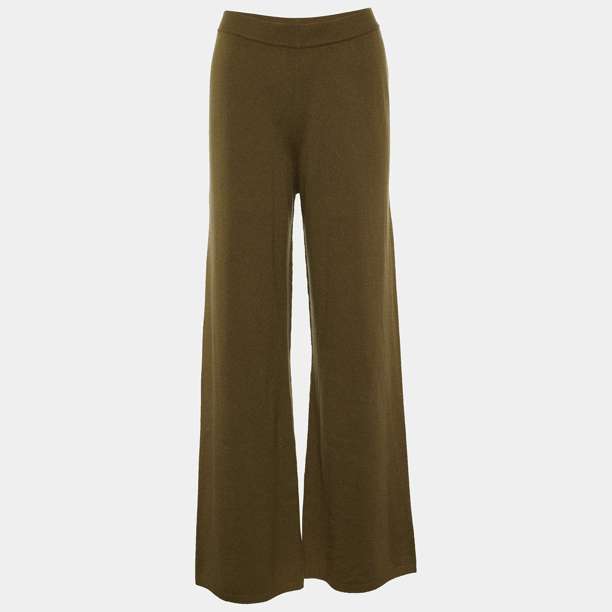 Joseph Khaki Green Mongolian Cashmere Knit Pants L
