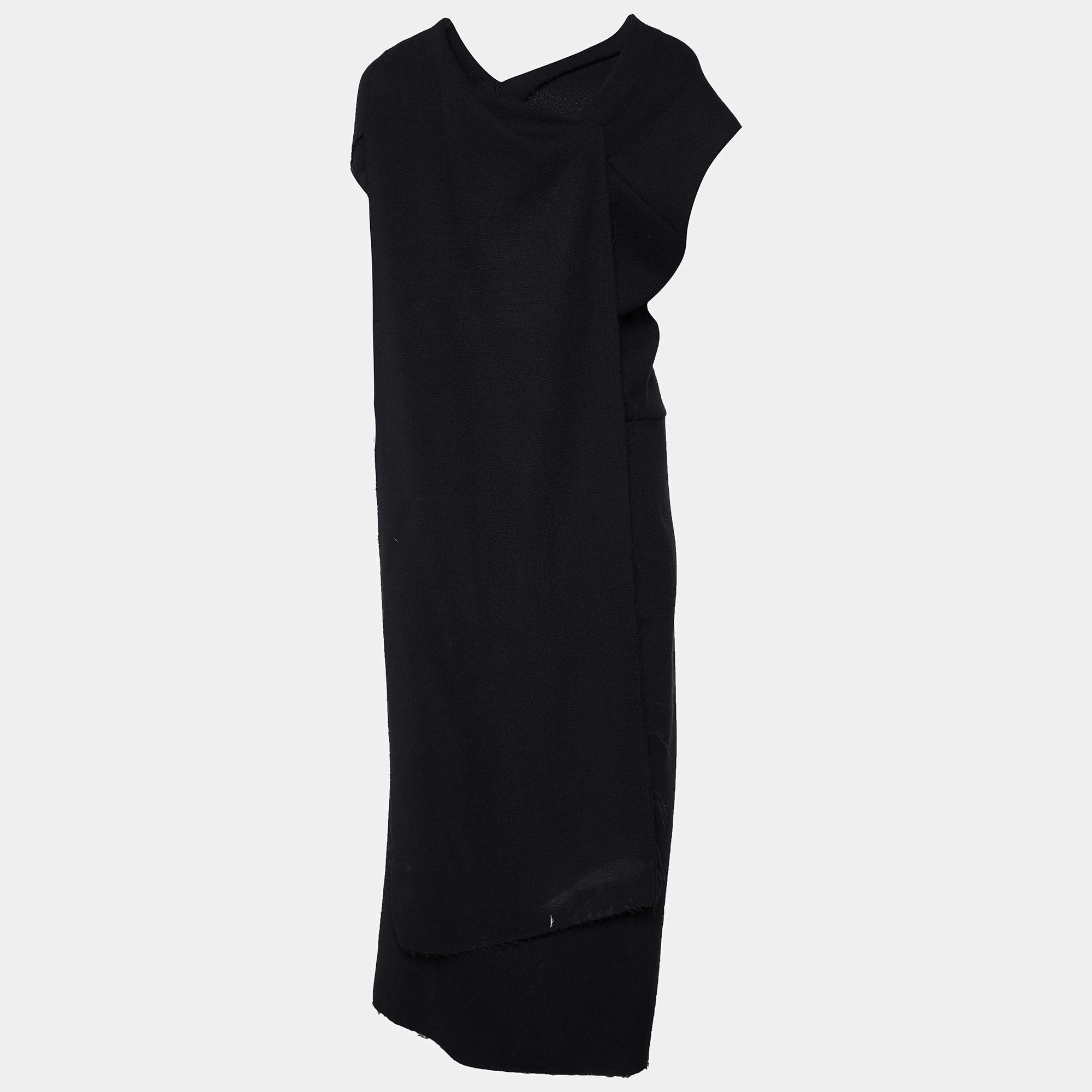 Pre Owned Joseph Black Wool Layered Dress M