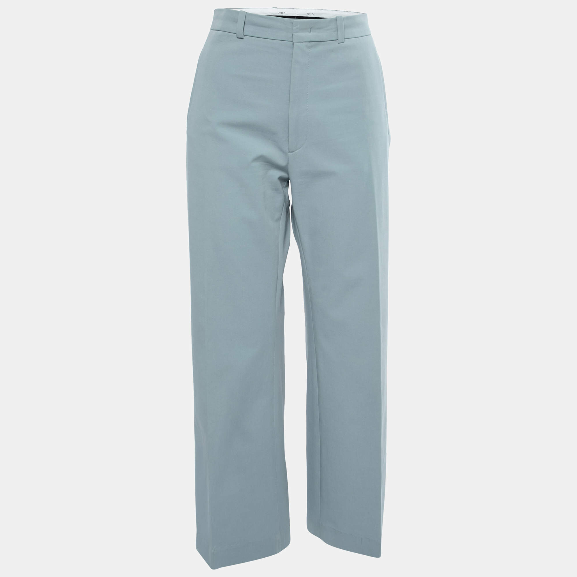 Pre Owned Joseph Powder Blue Cotton Drill Stretch Ferguson Trousers M