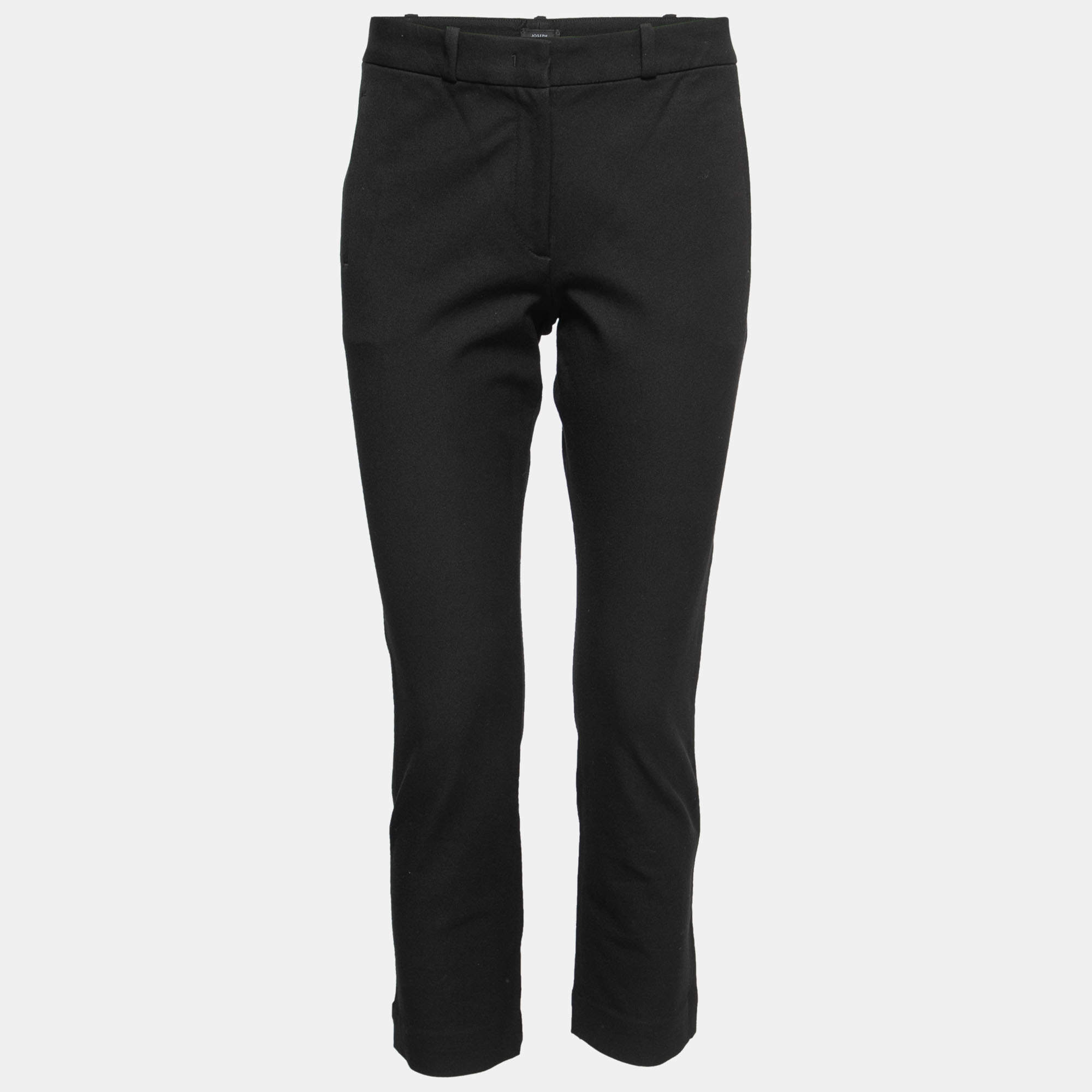 Pre Owned Joseph Black Cotton Cropped Trousers M