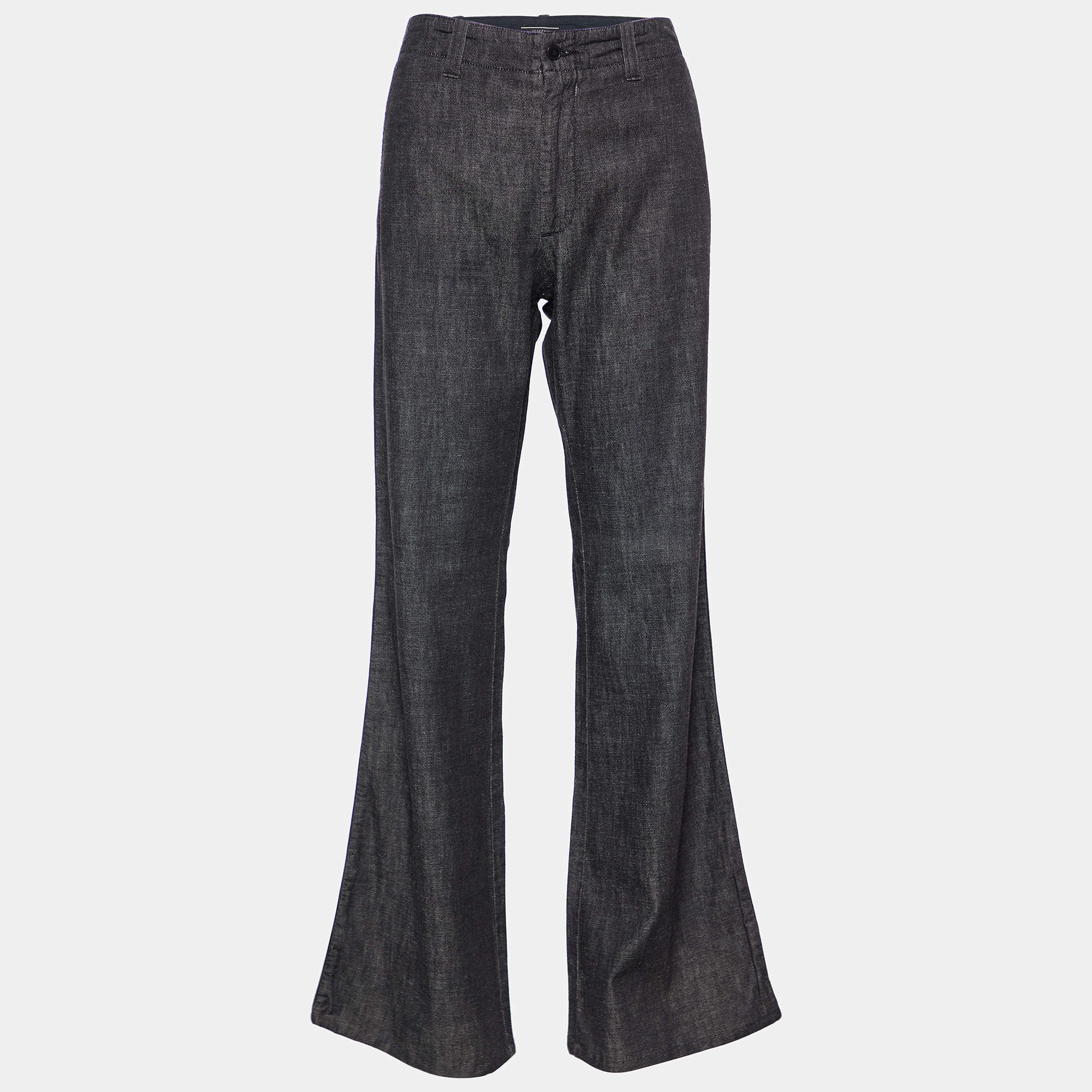 Joseph Grey Cotton Flared Trousers M