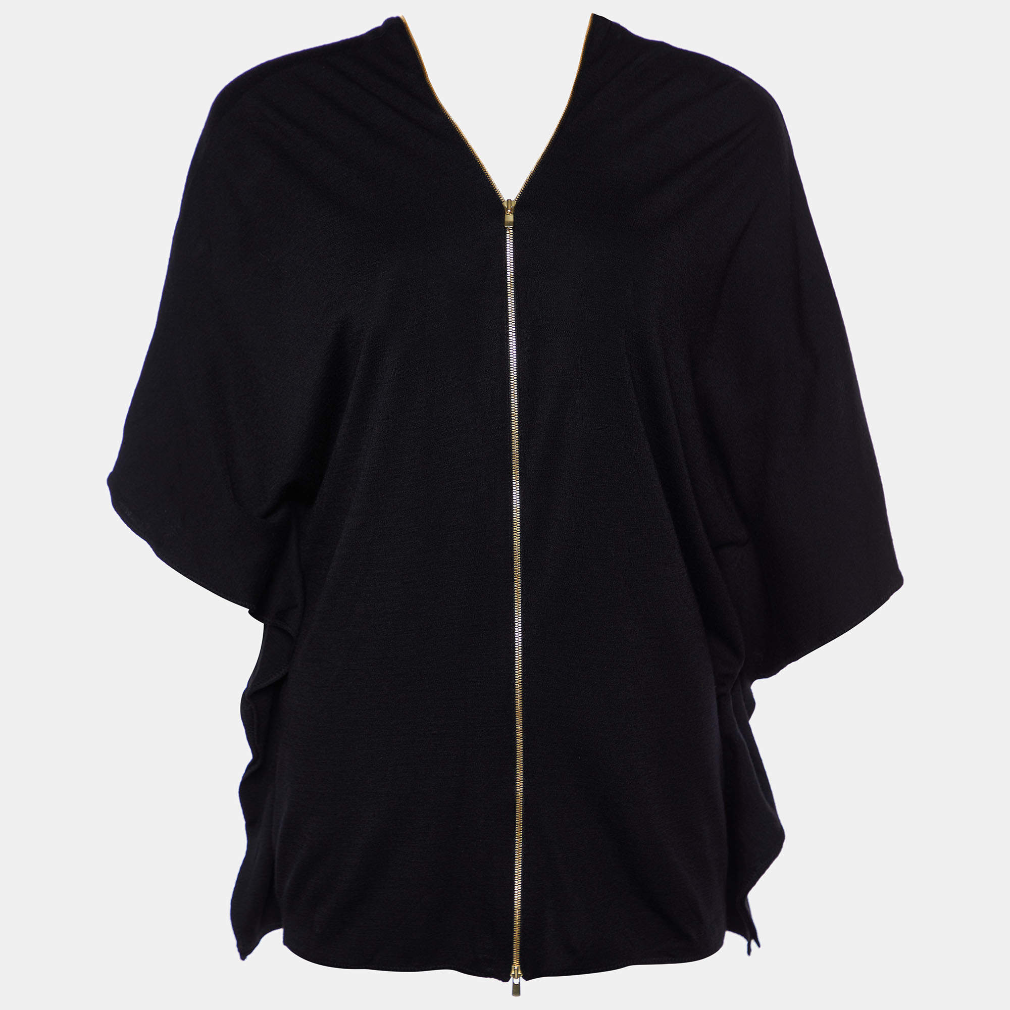 Joseph Black New Wool Interlock Knocks Mini Dress L