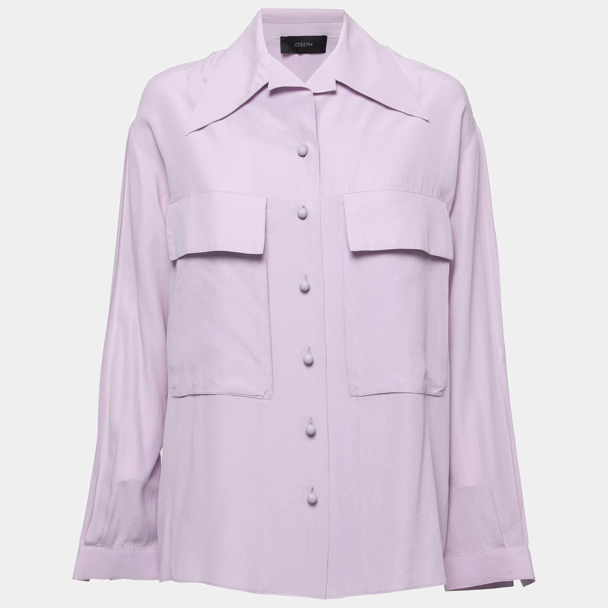 Joseph Purple Silk Pocket Detail Shirt M