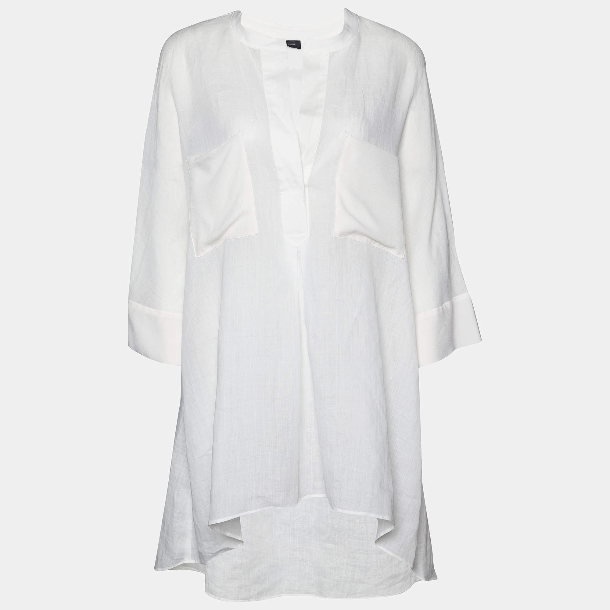 Joseph White Ramie & Silk Heather Tunic L