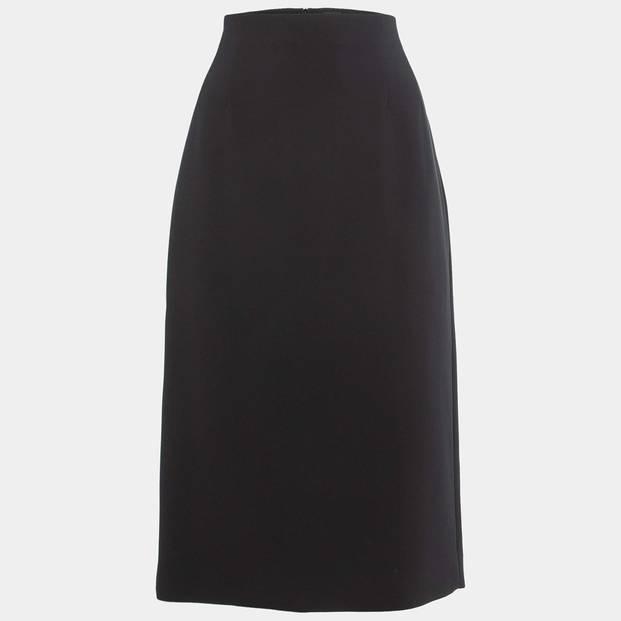 Joseph Black Stretch Crepe Midi Pencil Skirt L