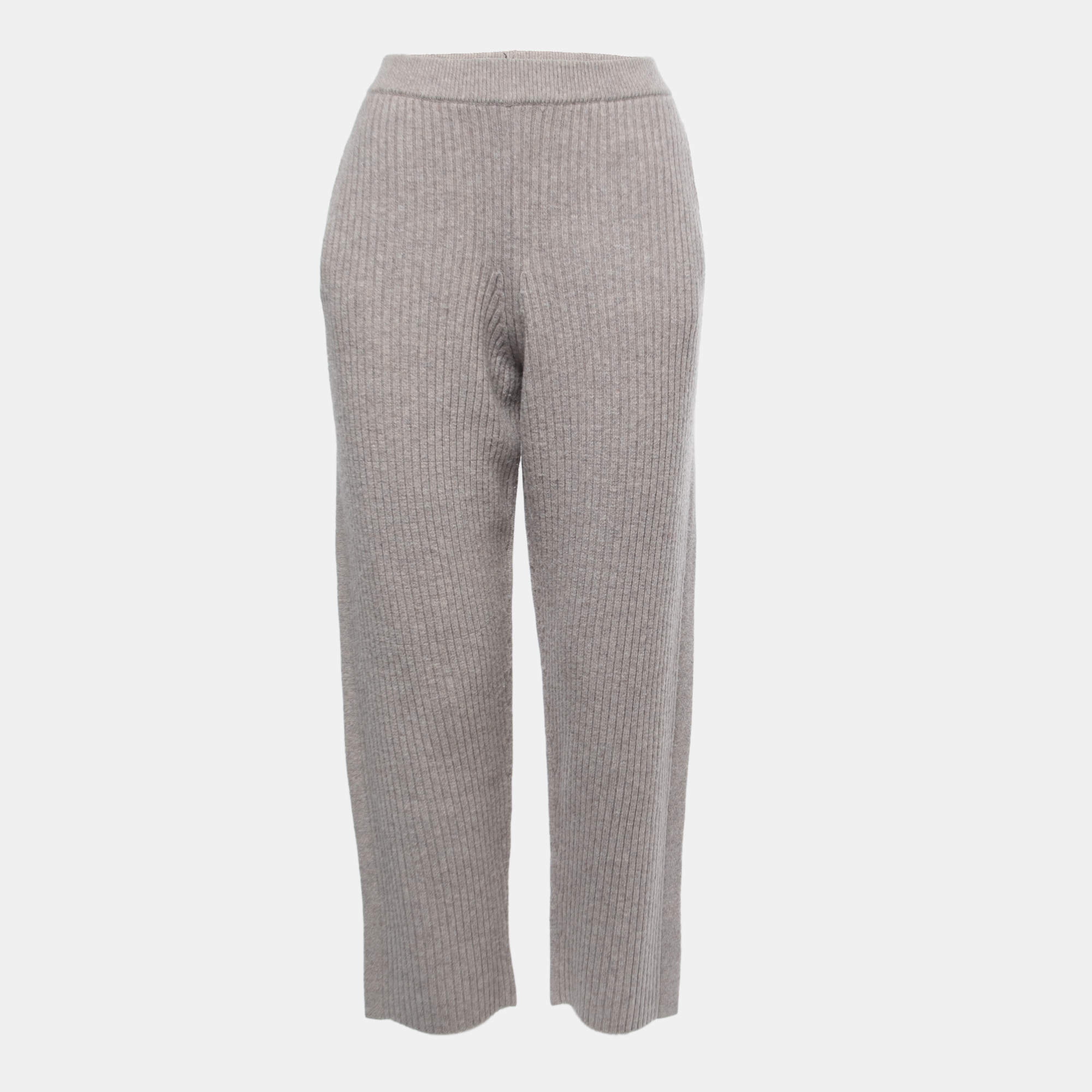 Joseph Grey Ribbed Wool Knit Pants M 
