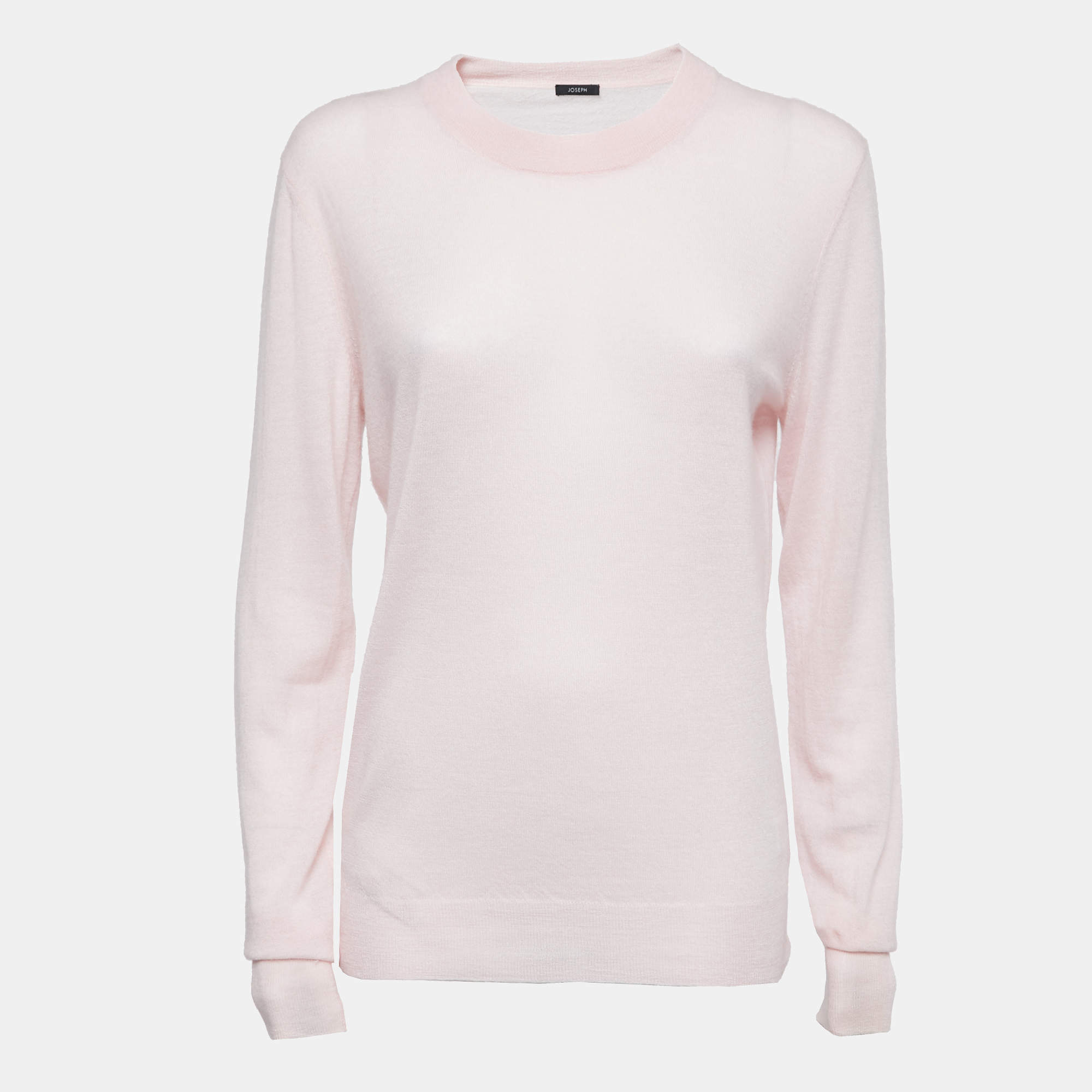 مملوكة مسبقًا Joseph Light Pink Cashmere Knit Crew Neck Long Sleeve Top XL