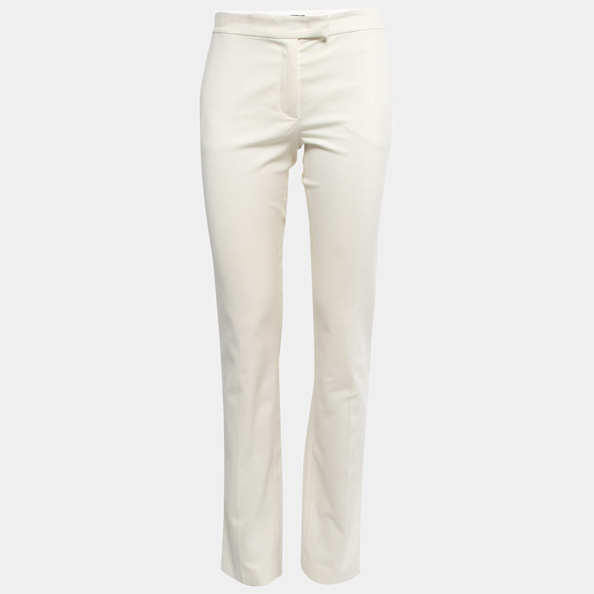 Joseph Cream Stretch Cotton Slim Fit Trousers S