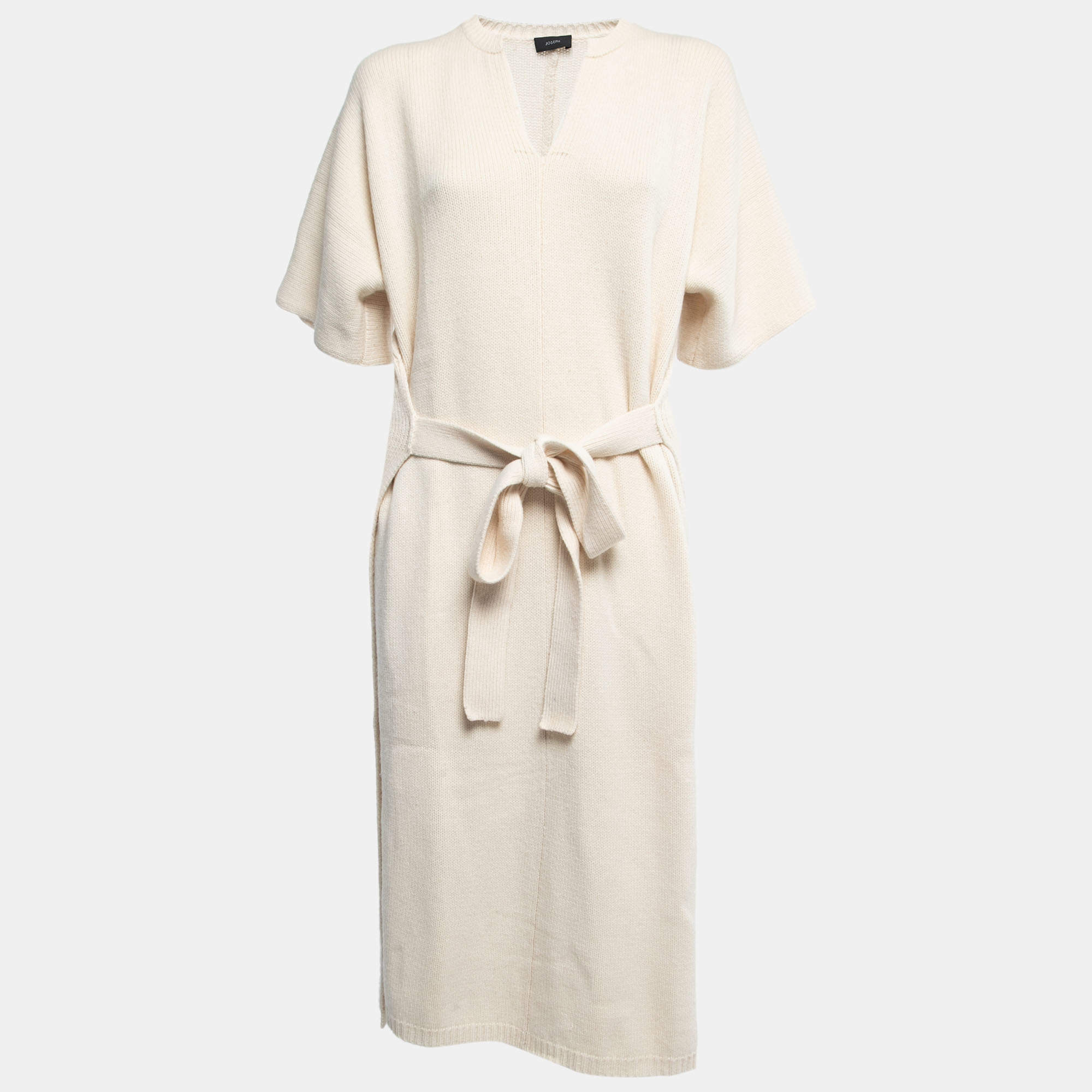 Joseph Cream Cashmere Belted Long Felicie Sweater XS