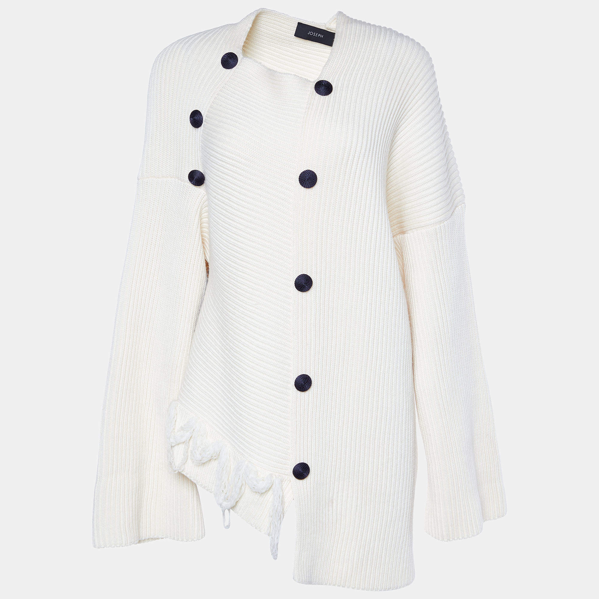 Joseph Cream Wool Knit Sweater Cardigan M