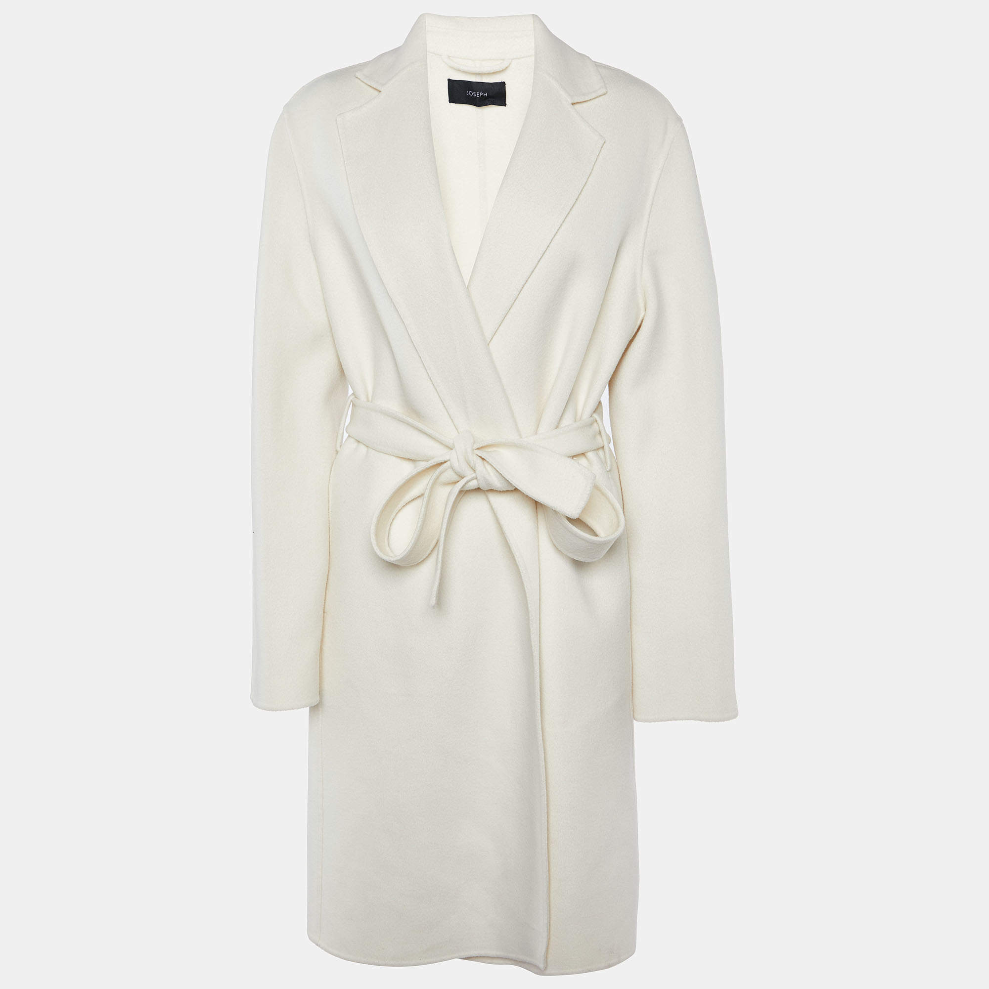 Pre Owned Joseph Off White Wool & Cashmere Cenda Double Face Coat S