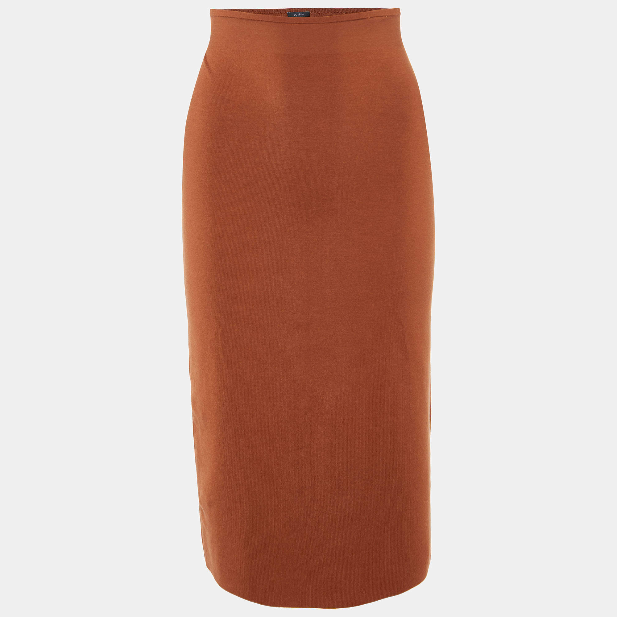 Joseph Brown Stretch Silk Knit Pencil Skirt M