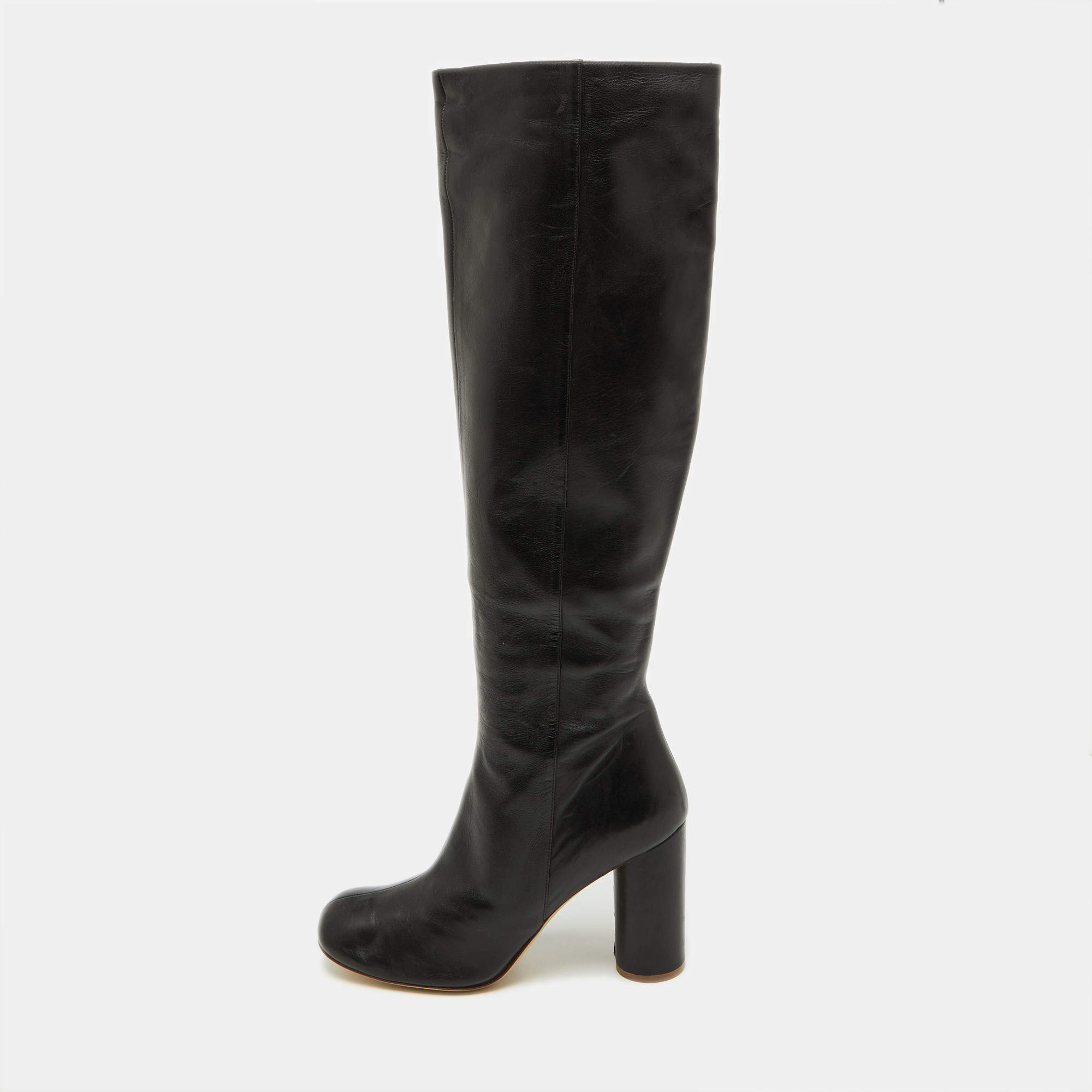 Joseph Black Leather knee Length Boots Size 40