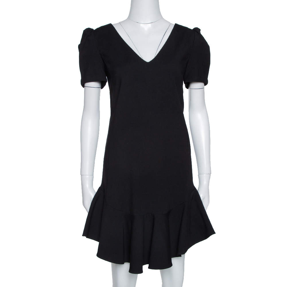 Pre Owned Just Cavalli Black Ponte Flared Hem Mini Dress S