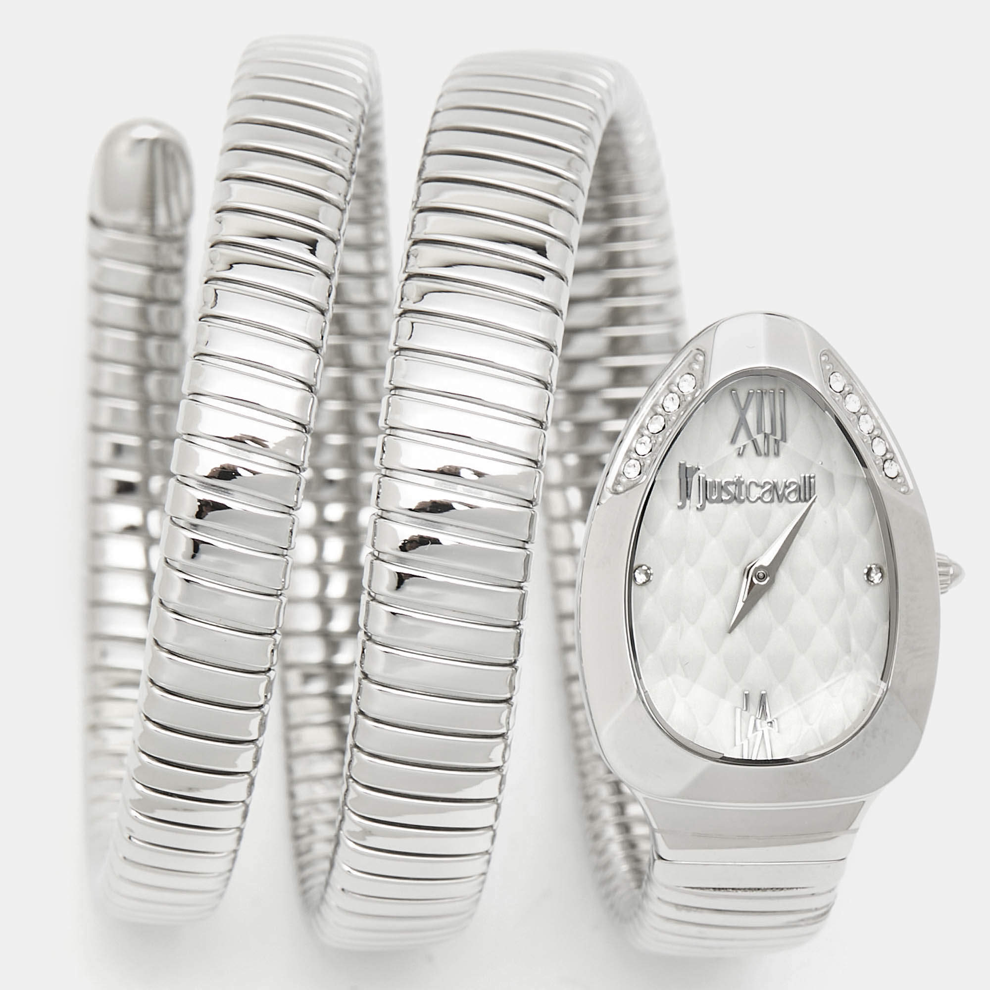 Just Cavalli Silver Stainless Steel Chic Snake JC1L224M0015 Women's Wristwatch 22 mm