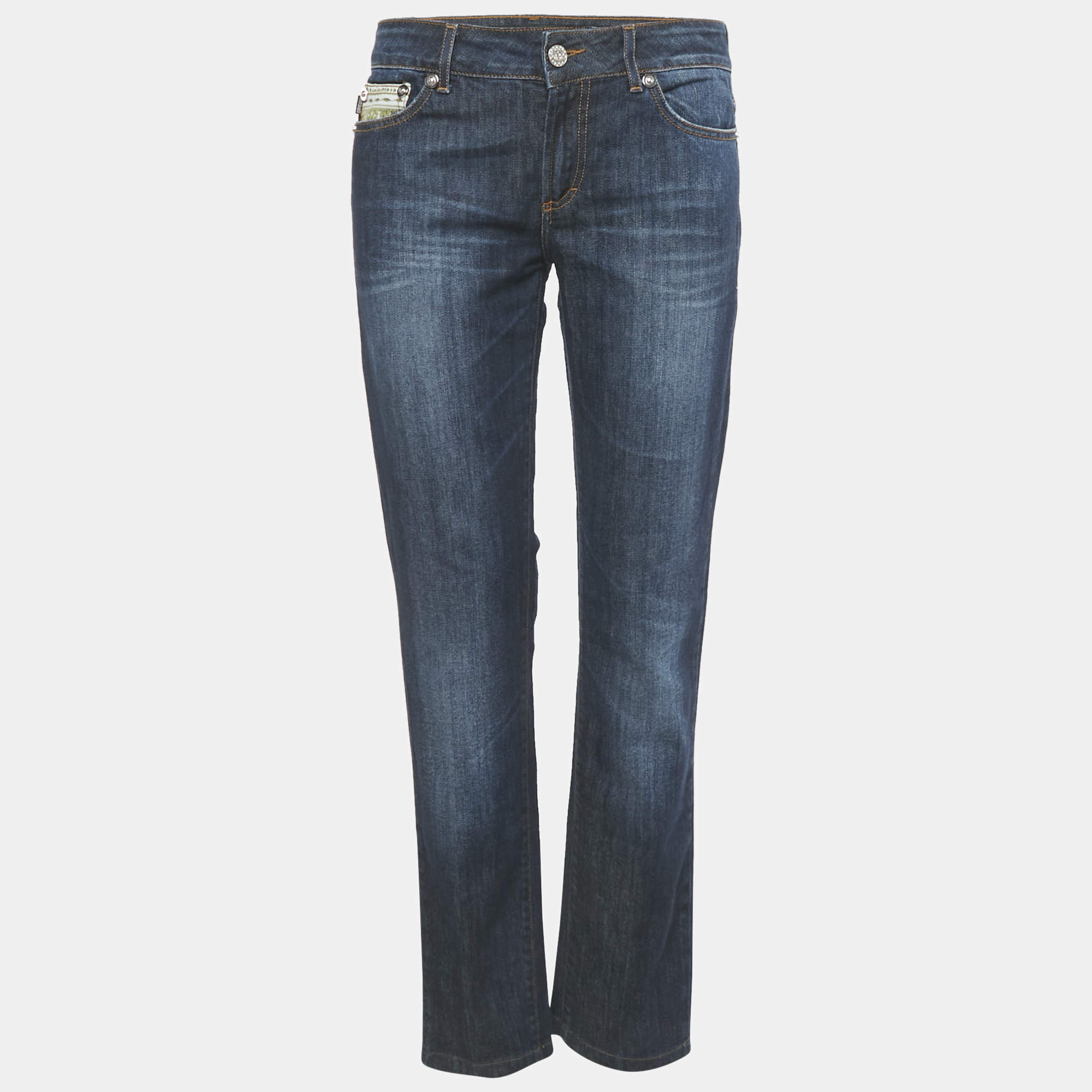 Pre Owned Just Cavalli Dark Blue Denim Straight Fit Jeans M Waist 30"