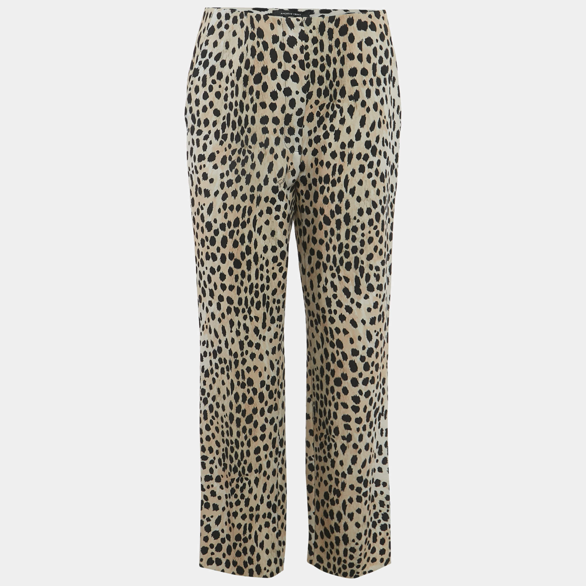 مملوكة مسبقًا Just Cavalli Black Leopard Jersey Trousers M