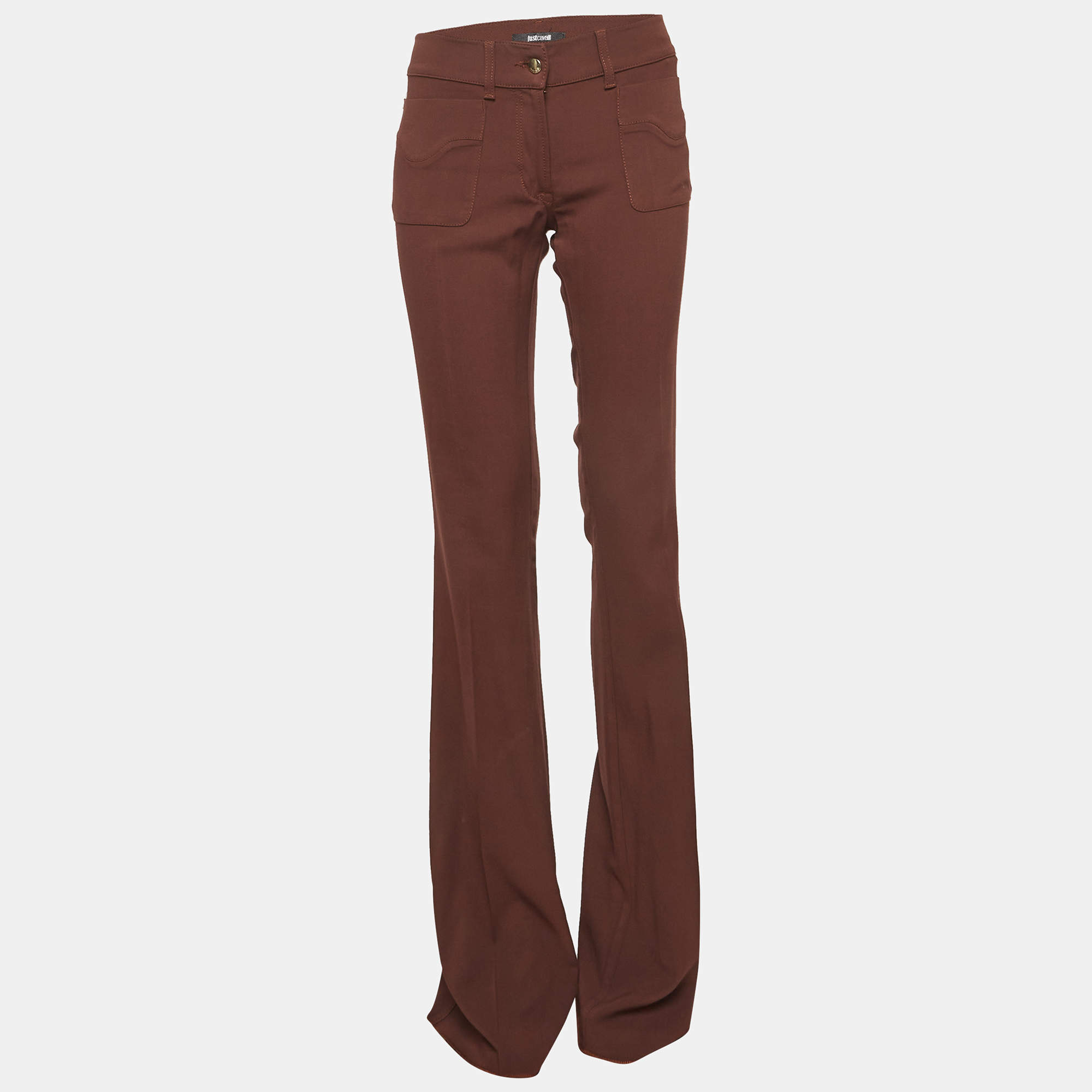 مملوكة مسبقًا Just Cavalli Brown Jersey Flared Trousers M