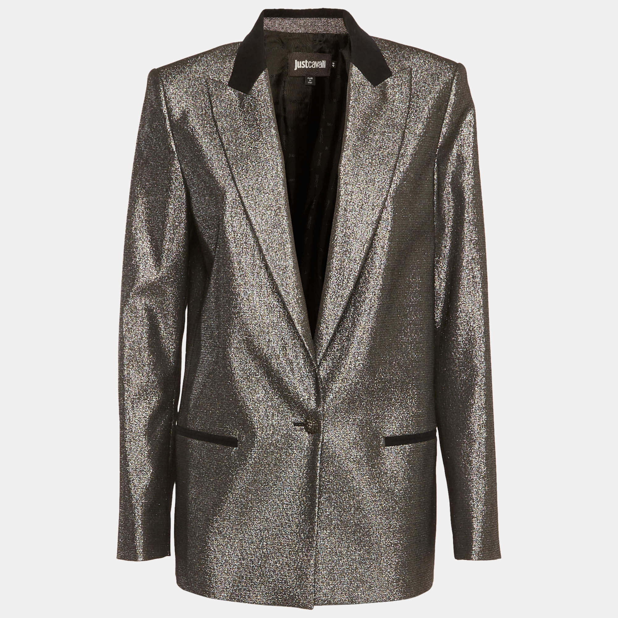 Pre Owned Just Cavalli Metallic Cotton Blend Blazer M