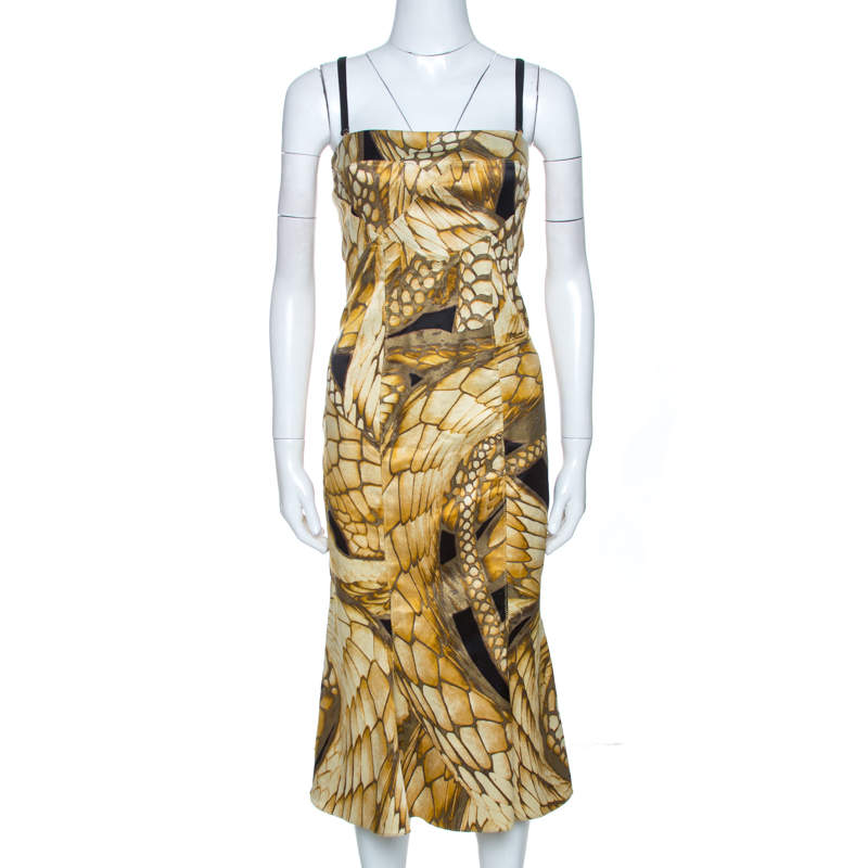 Pre Owned Just Cavalli Multicolor Animal Print Textured Sleeveless Dress M
