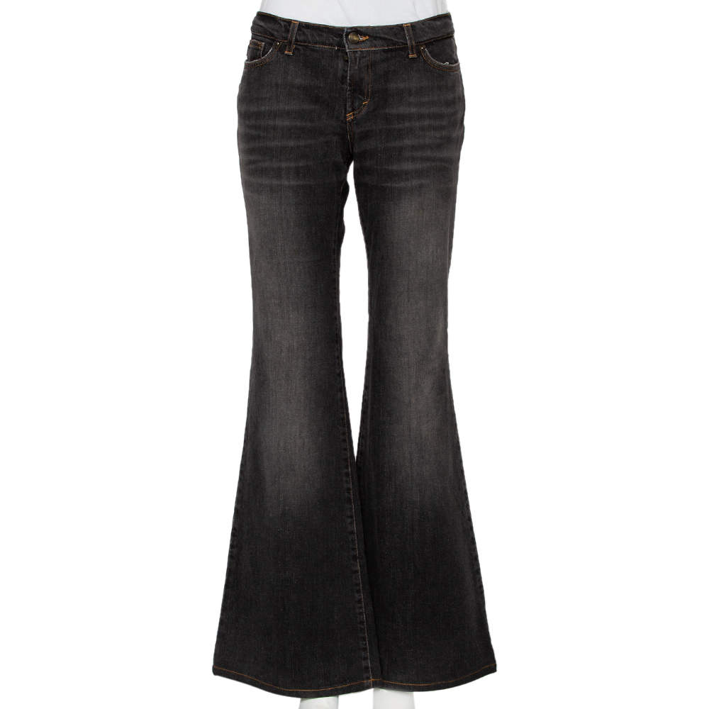 مملوكة مسبقًا بنطلون جينز جست كافالي قصة بوت دينم رصاصي فحمي مقاس متوسط - ميديوم