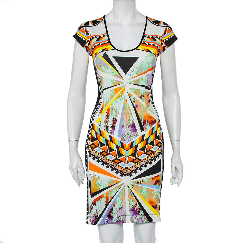 Pre Owned Just Cavalli Multicolor Knit Sheath Dress M