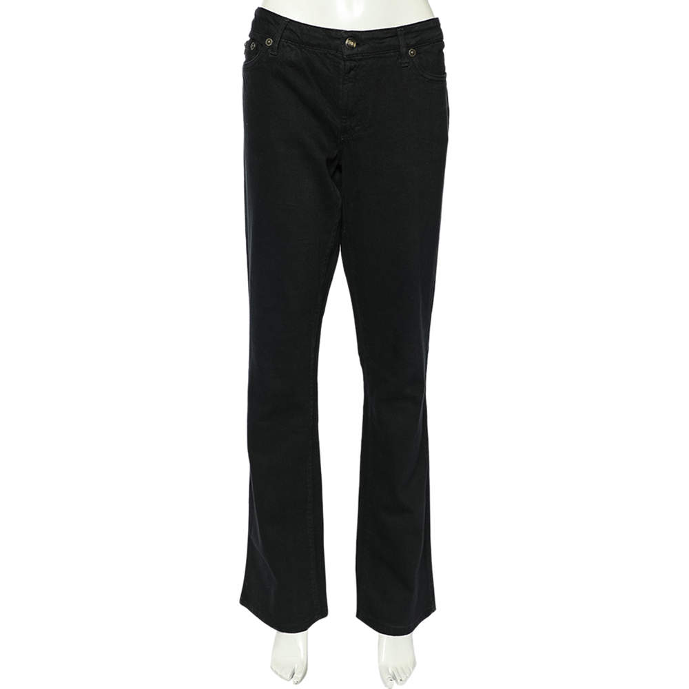 Just Cavalli Black Denim Straight Leg Jeans L