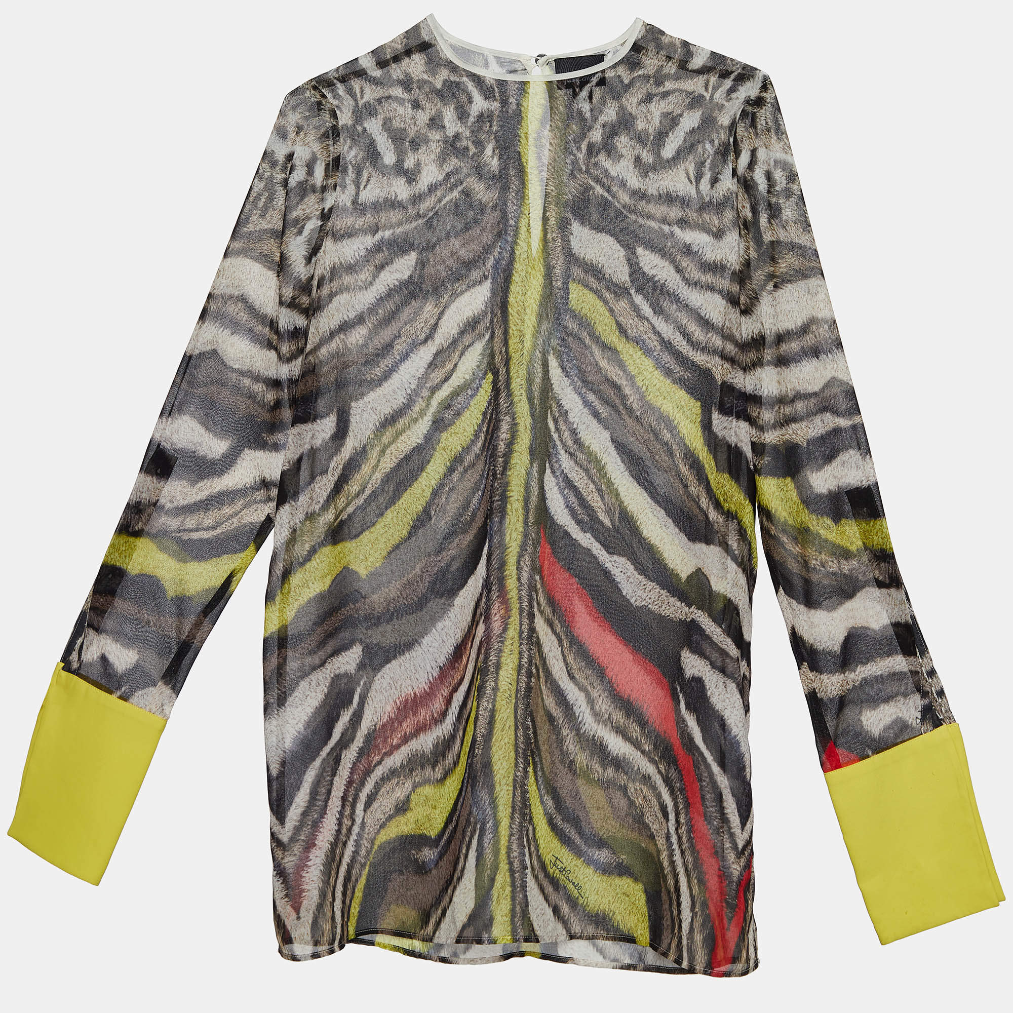 Just Cavalli Multicolor Animal Printed Chiffon Tunic S