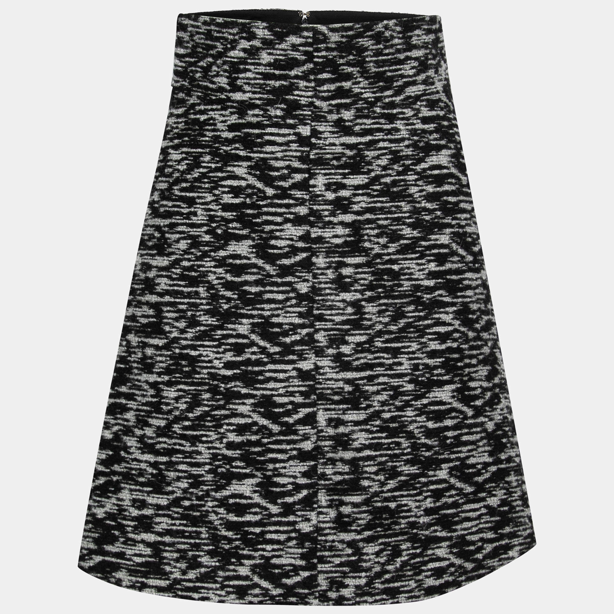 Just Cavalli Monochrome Tweed A-Line Skirt S