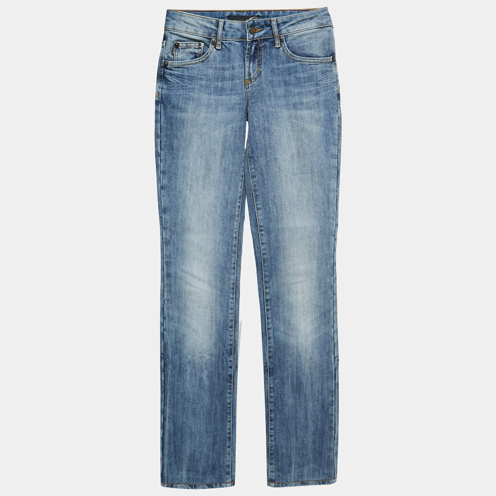 Pre Owned Just Cavalli Light Blue Denim Straight Leg Jeans M Waist 28"