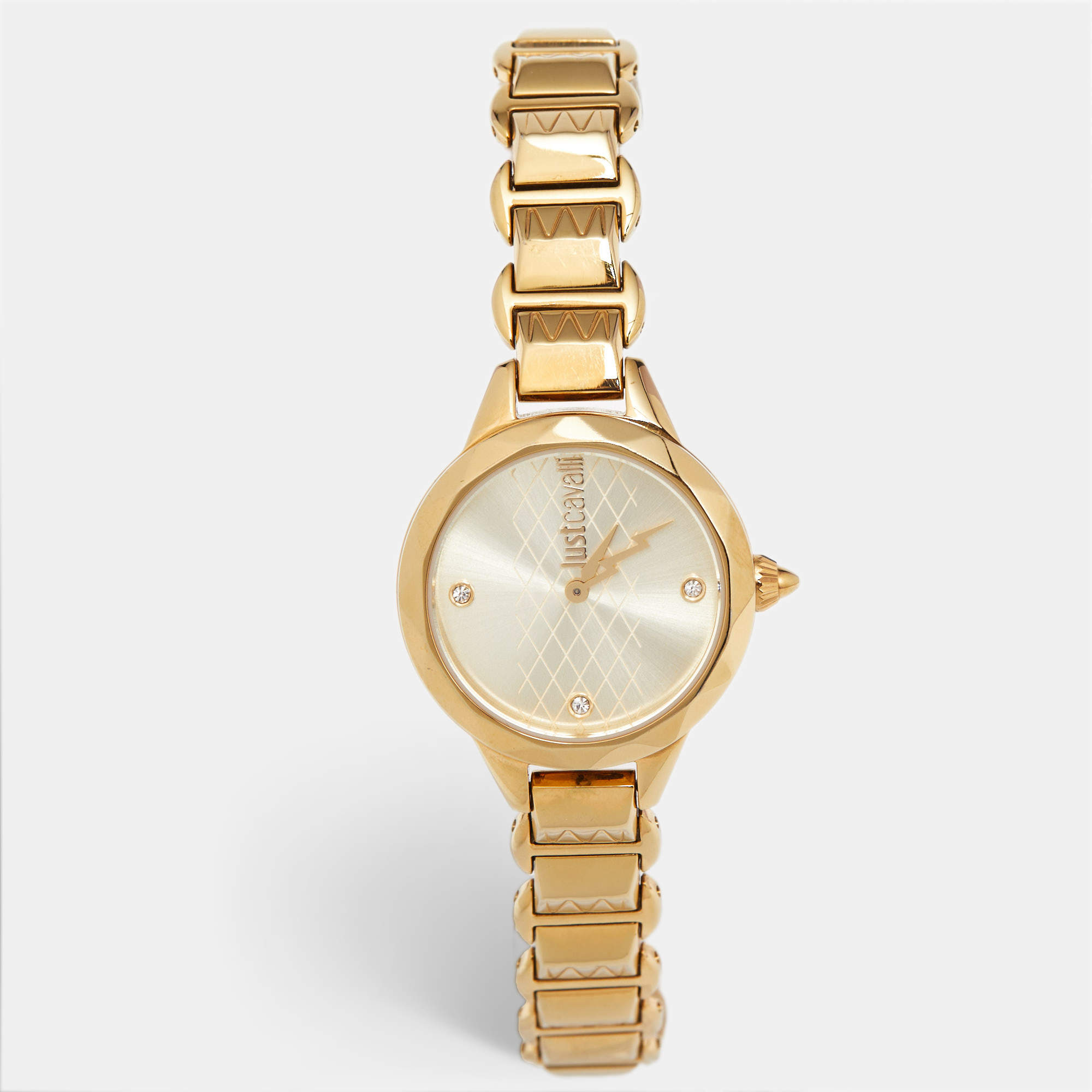 Just Cavalli Champagne Gold Plated Stainless Steel JC1L033M0035 Women's Wristwatch 30 mm