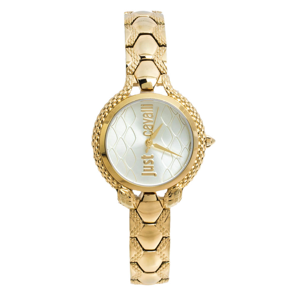Pre Owned ساعة يد نسائية جاست كافالي جيه سي1أل046أم0065 ستانلس ستيل لون ذهب أصفر 32 مم