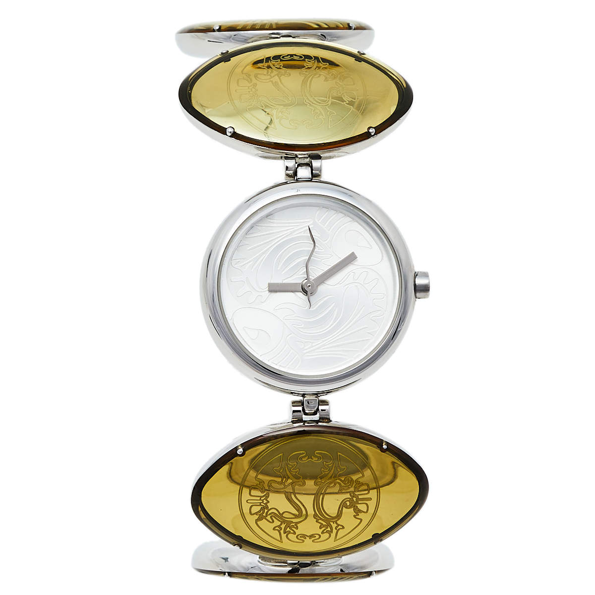 مملوكة مسبقًا ساعة يد نسائية جاست كافالي سينا 7253785035 ستانلس ستيل فضي 27 مم