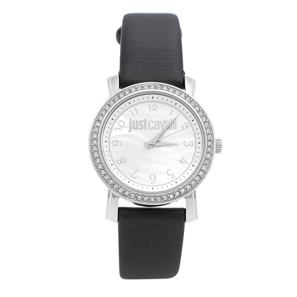 Just Cavalli Silver Stainless Steel Leather Moon 3H R7251103501 Women's Wristwatch 38 mm