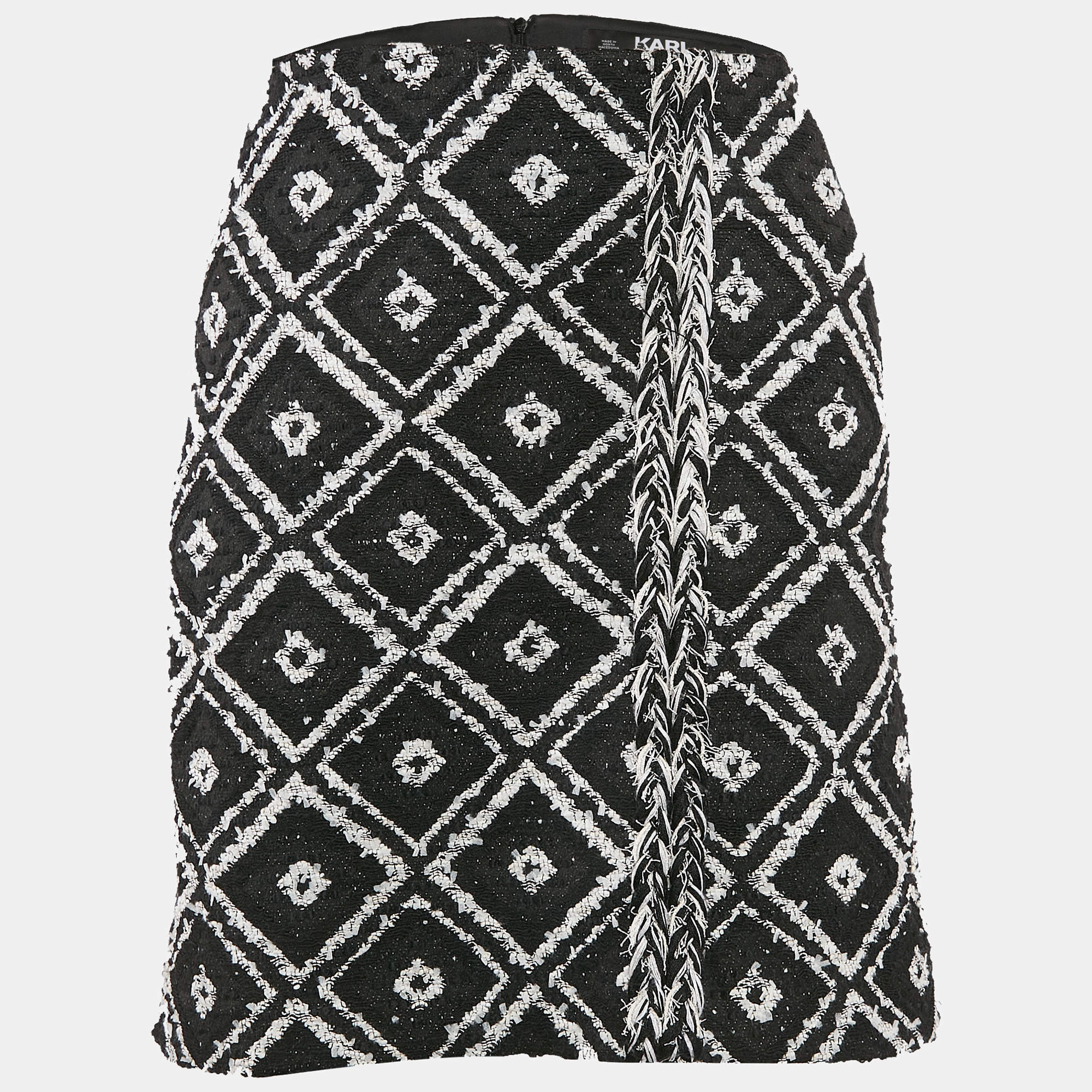 Karl Lagerfeld Black Tweed Mini Skirt S