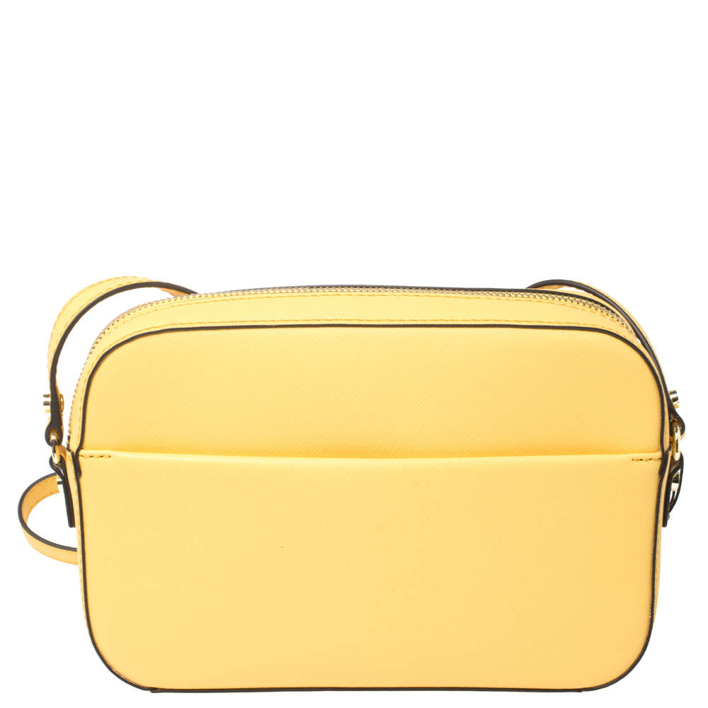 KARL LAGERFELD Paris Maybelle Crossbody Logo Strap Yellow Leather Bag  LH2E1567