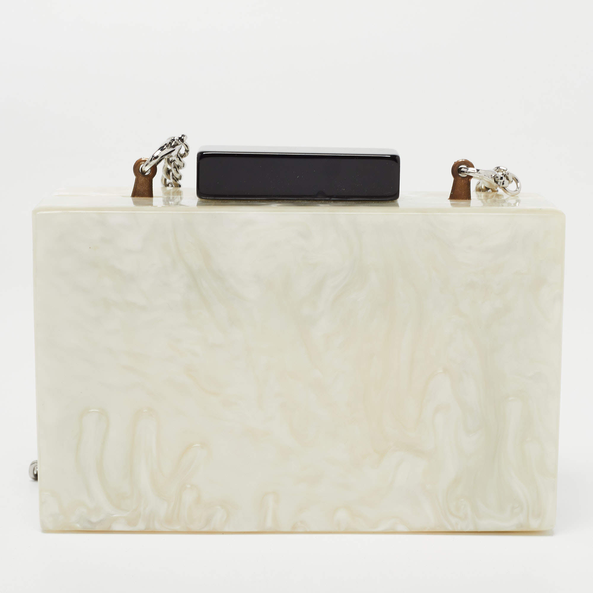 Karl Lagerfeld - K/Signature Glitter Chain Box Clutch Silver