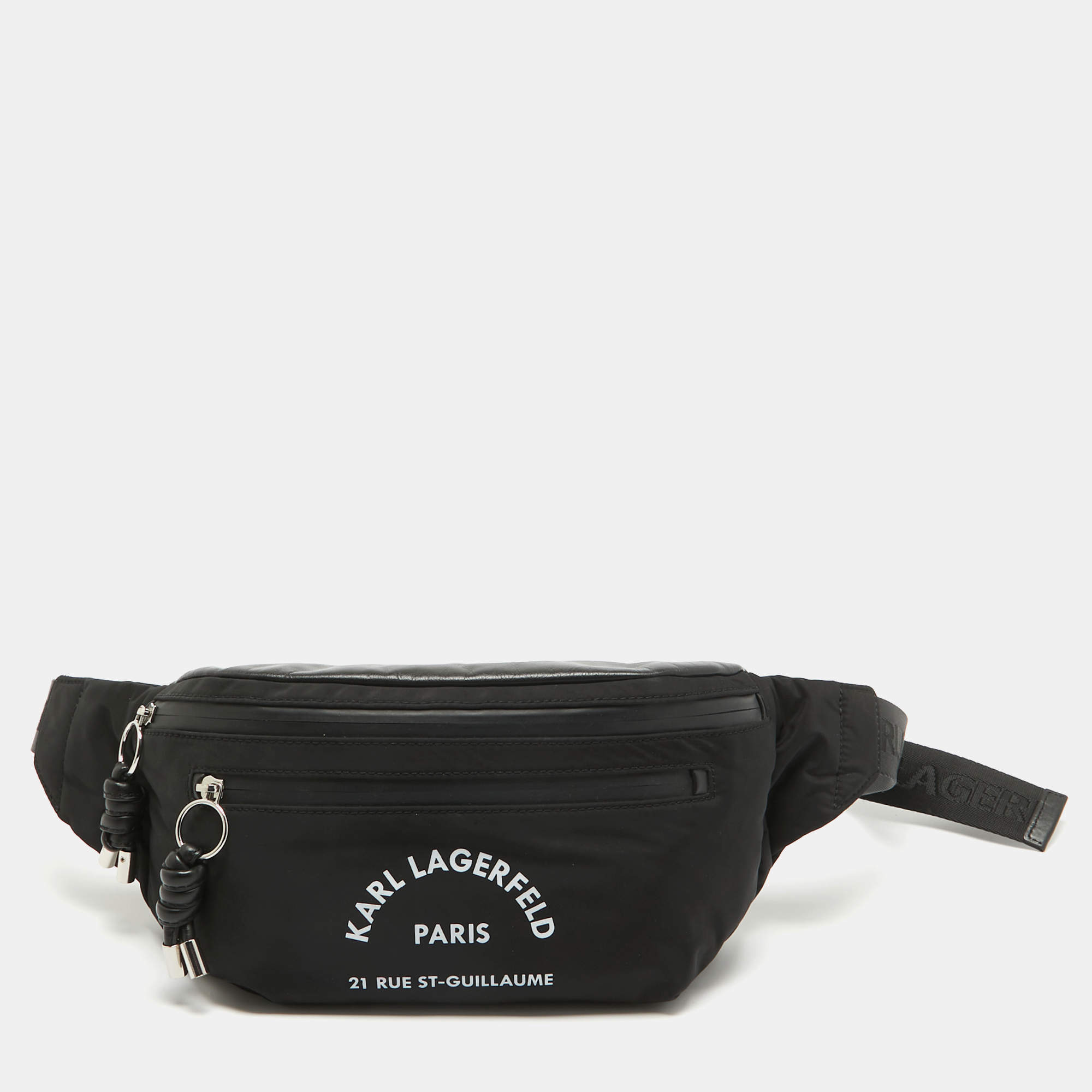 Karl Lagerfeld Black Nylon Rue St. Guillaume Belt Bag