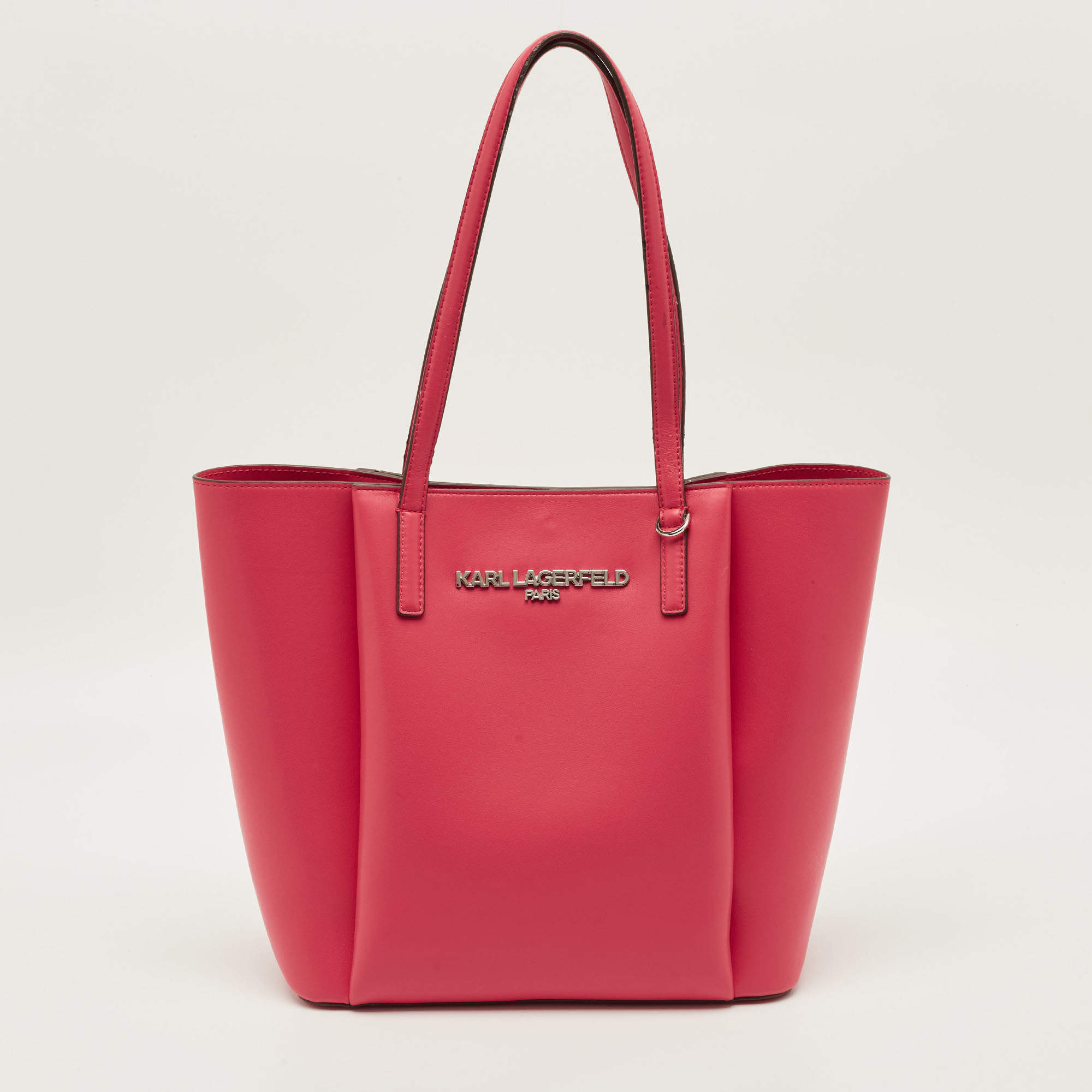 مملوكة مسبقًا Karl Lagerfeld Louise French Rose Leather Tote