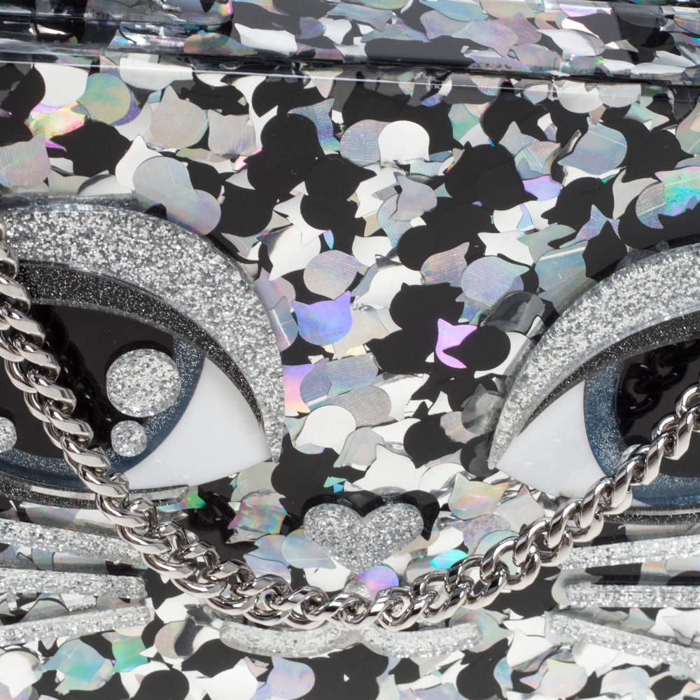 Karl Lagerfeld - Minaudiere Robot Glittered Acrylic Box Clutch