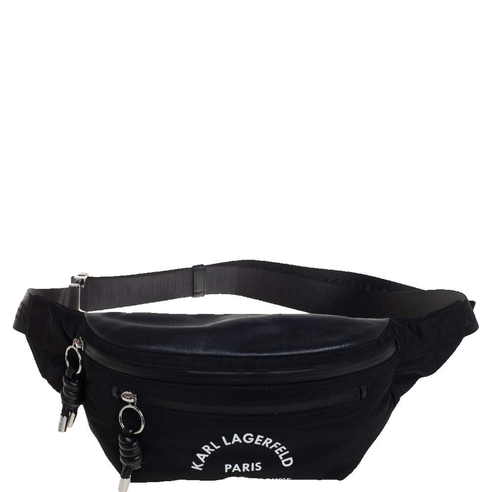 Karl Lagerfeld Black Nylon Rue St. Guillaume Belt Bag