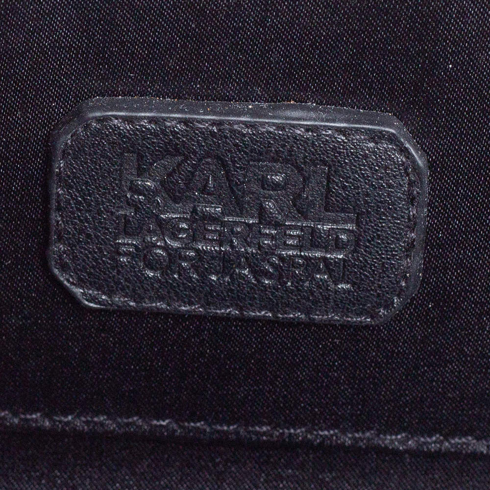 Karl Lagerfeld Black Glitter Acrylic Tres Karl Chain Box Clutch Karl  Lagerfeld