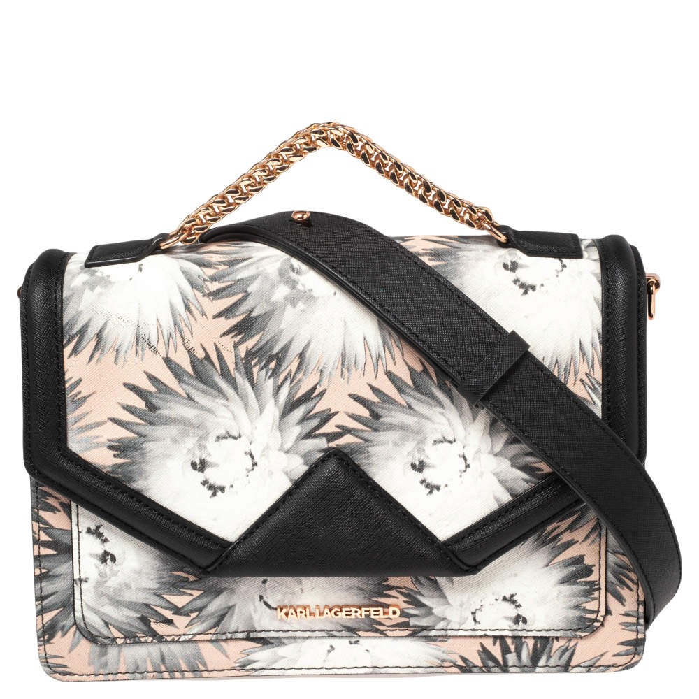 Pre Owned Karl Lagerfeld Multicolor Printed Leather K/Klassik Shoulder Bag