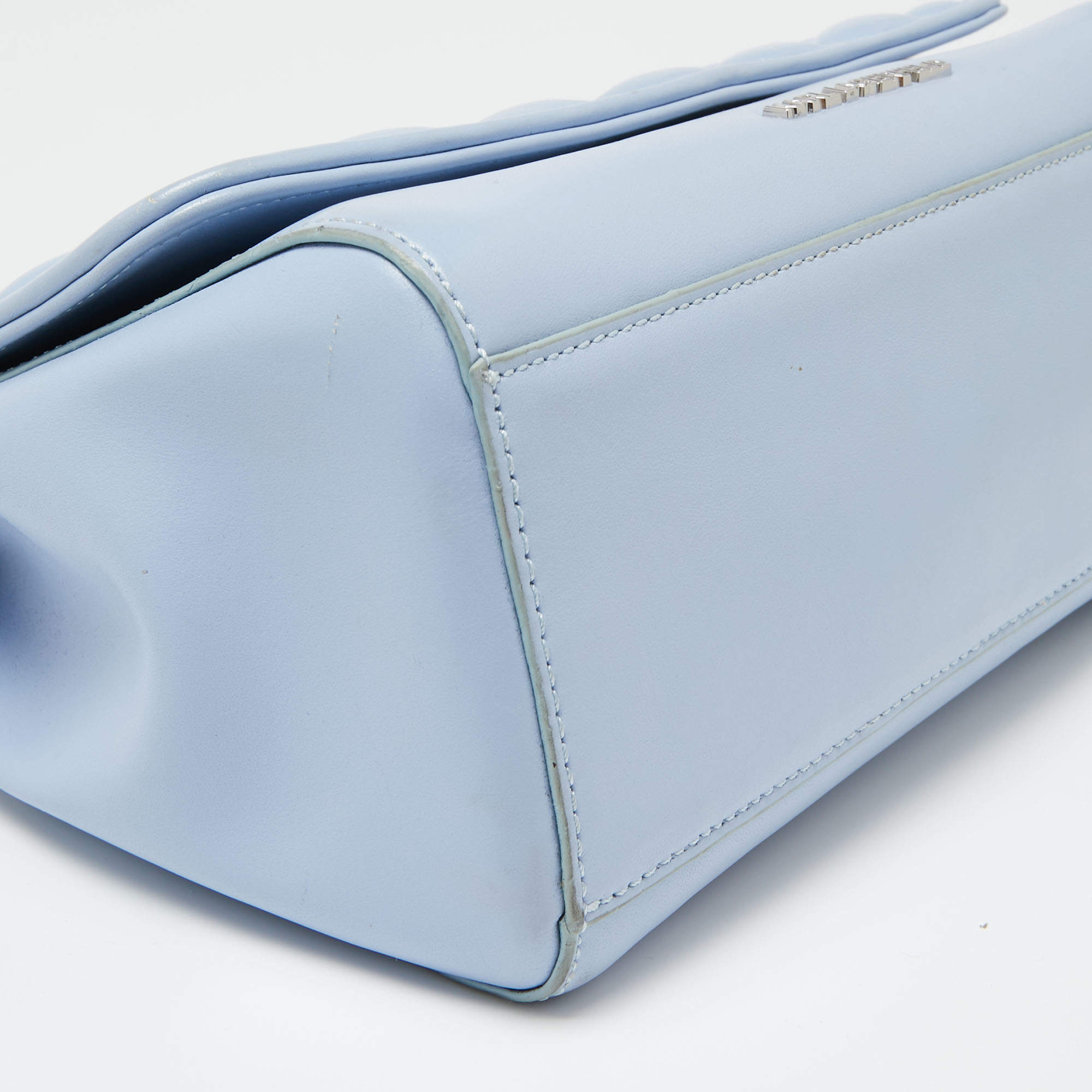 Leather clutch bag Karl Lagerfeld Blue in Leather - 18708442