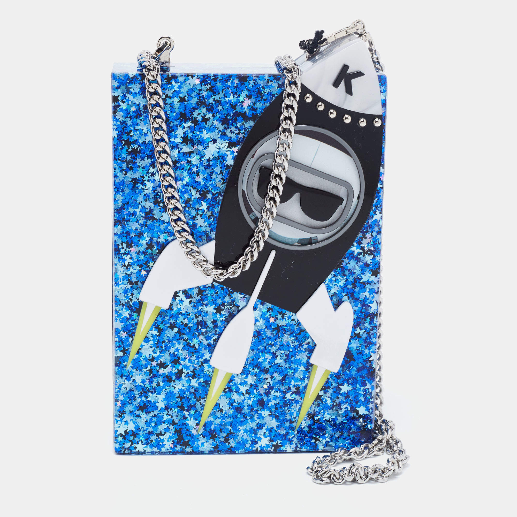 Karl Lagerfeld Spaceship Acrylic Box Clutch