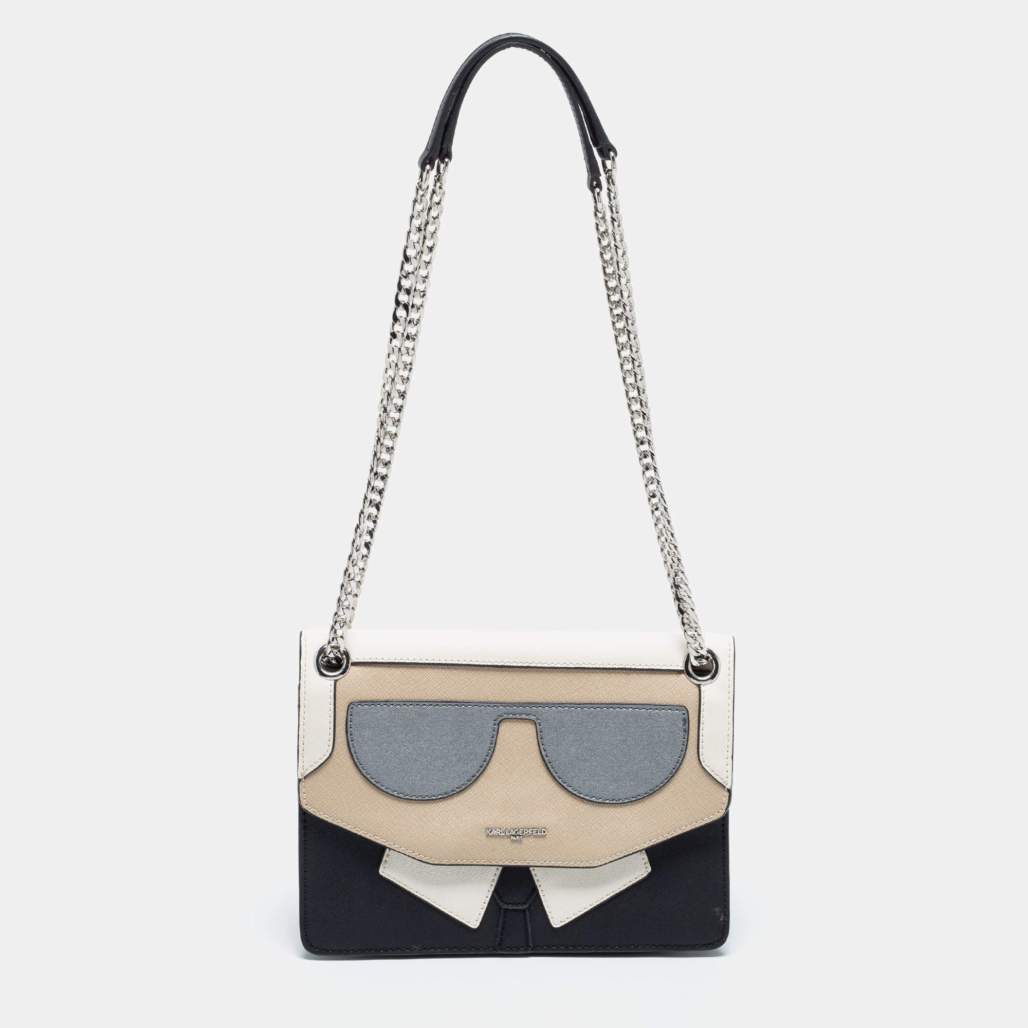 Karl Lagerfeld Multicolor Leather Flap Shoulder Bag